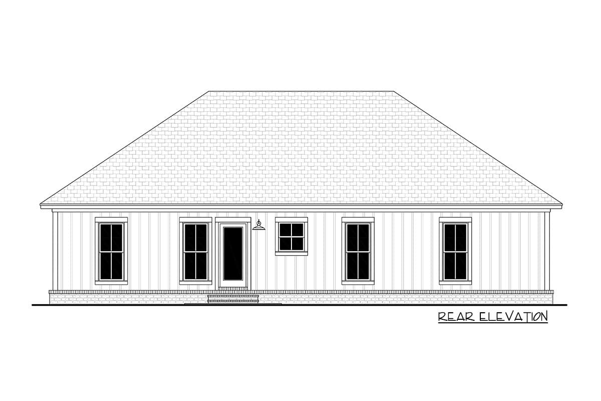 Plan 51836HZ: 3-Bed Country Craftsman House Plan with Split Bedroom Layout - 1264 Sq Ft - Image #10 - Farmhouse, New American, Southern