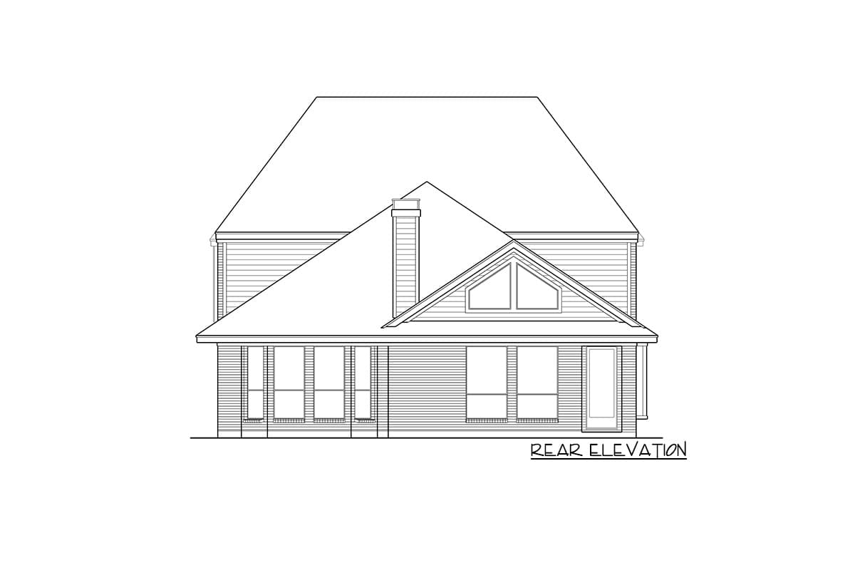 Plan 36610TX: Brick-Clad Two-Story House Plan with First-Floor Master Suite - Image #4 - European, Traditional