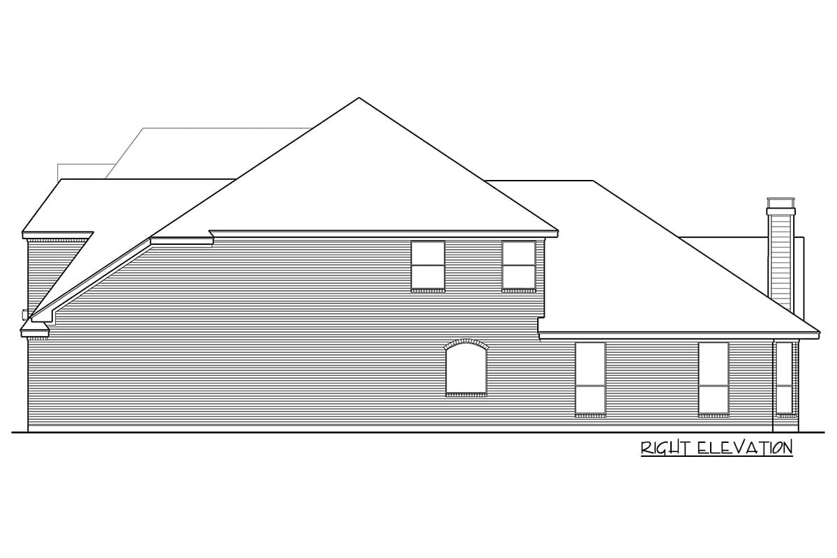 Plan 36610TX: Brick-Clad Two-Story House Plan with First-Floor Master Suite - Image #5 - European, Traditional