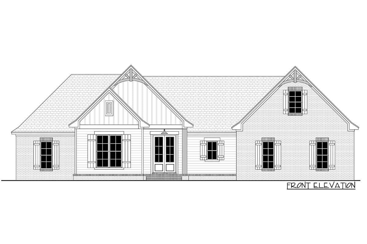 Plan 51837HZ: Split Bedroom New American House Plan with 8'-Deep Rear Porch - 2095 Sq Ft - Image #23 - Country, Craftsman, Farmhouse, French Country, New American