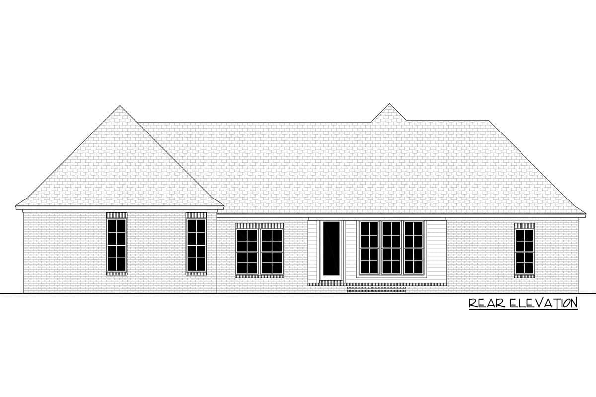 Plan 51837HZ: Split Bedroom New American House Plan with 8'-Deep Rear Porch - 2095 Sq Ft - Image #25 - Country, Craftsman, Farmhouse, French Country, New American