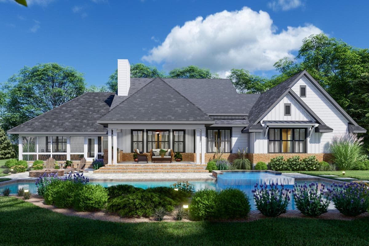 Plan 16918WG: 4-Bedroom Modern Farmhouse Plan with Three Fresh Air Spaces - 3077 Sq Ft - Image #5 - Country, Farmhouse, Modern Farmhouse, New American, Southern