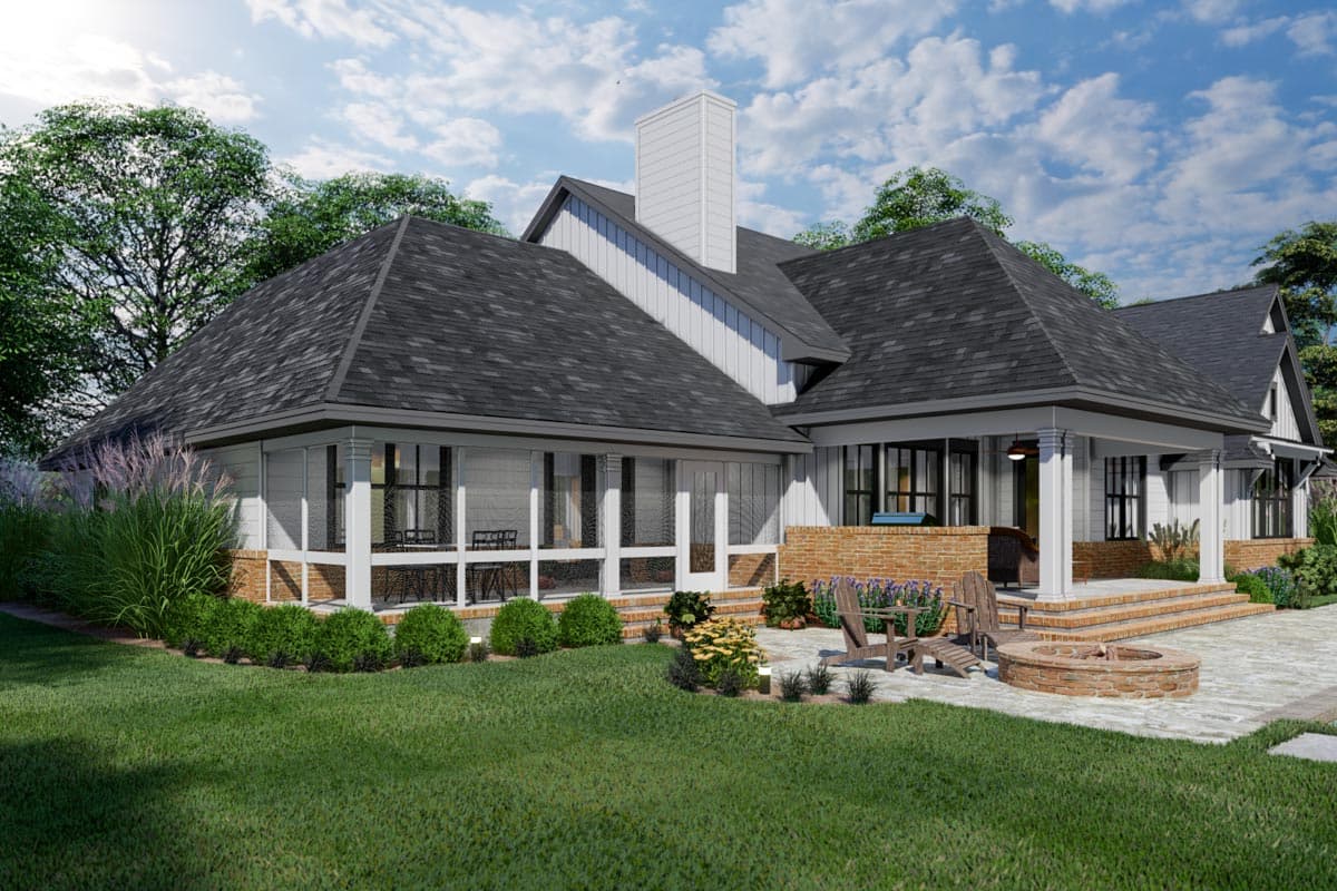 Plan 16918WG: 4-Bedroom Modern Farmhouse Plan with Three Fresh Air Spaces - 3077 Sq Ft - Image #7 - Country, Farmhouse, Modern Farmhouse, New American, Southern