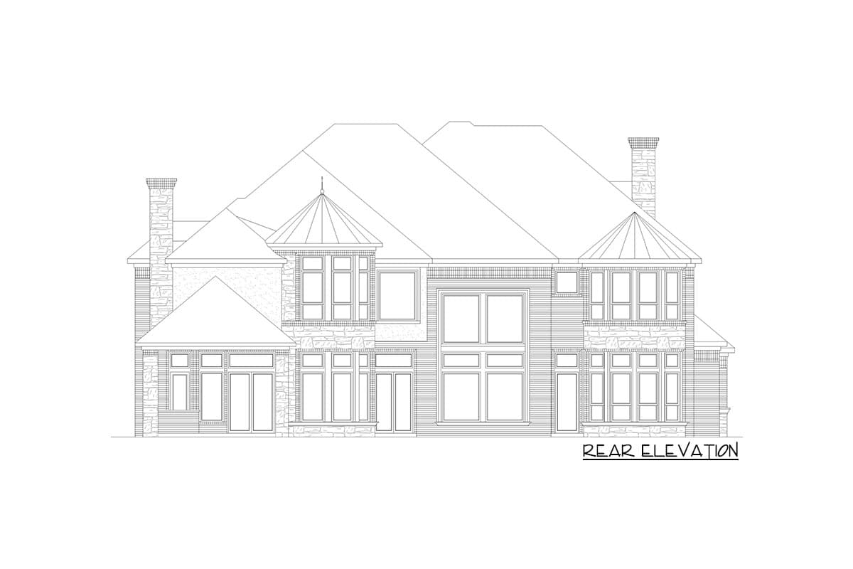 Plan 36617TX: Luxury Traditional Home Plan with Front Motor Court - Image #4 - European, Traditional