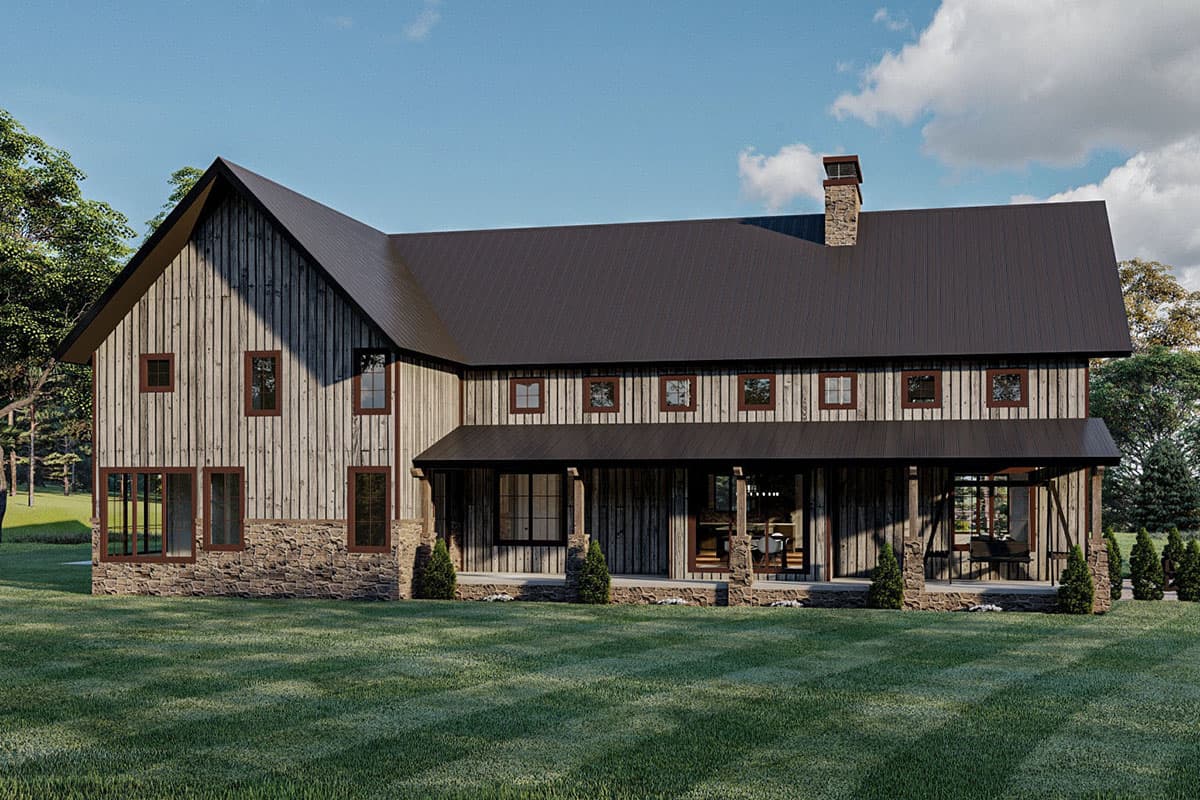 Plan 62873DJ: Modern Mountain House Plan with Great Room Open to Upstairs Loft - Image #6 - Barndominium, Craftsman, Mountain, Vacation