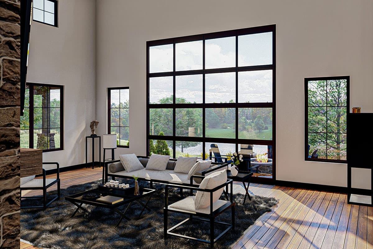 Plan 62873DJ: Modern Mountain House Plan with Great Room Open to Upstairs Loft - Image #11 - Barndominium, Craftsman, Mountain, Vacation
