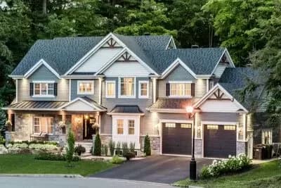 New American House Plan with Sport Court and Angled Garage