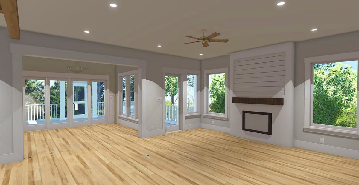 Plan 765023TWN: Country Cottage with L-Shaped Rear Porch - 2500 Sq Ft - Image #5 - Cottage, Country, Traditional