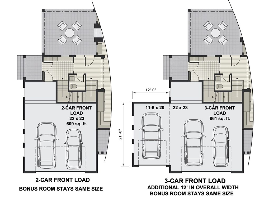 Plan 14686RK: 3-Bed New American Farmhouse Plan with Corner Covered Porch in Back - Floor Plan - Optional Front Facing Garage - Country, Farmhouse, Modern Farmhouse, New American, Southern