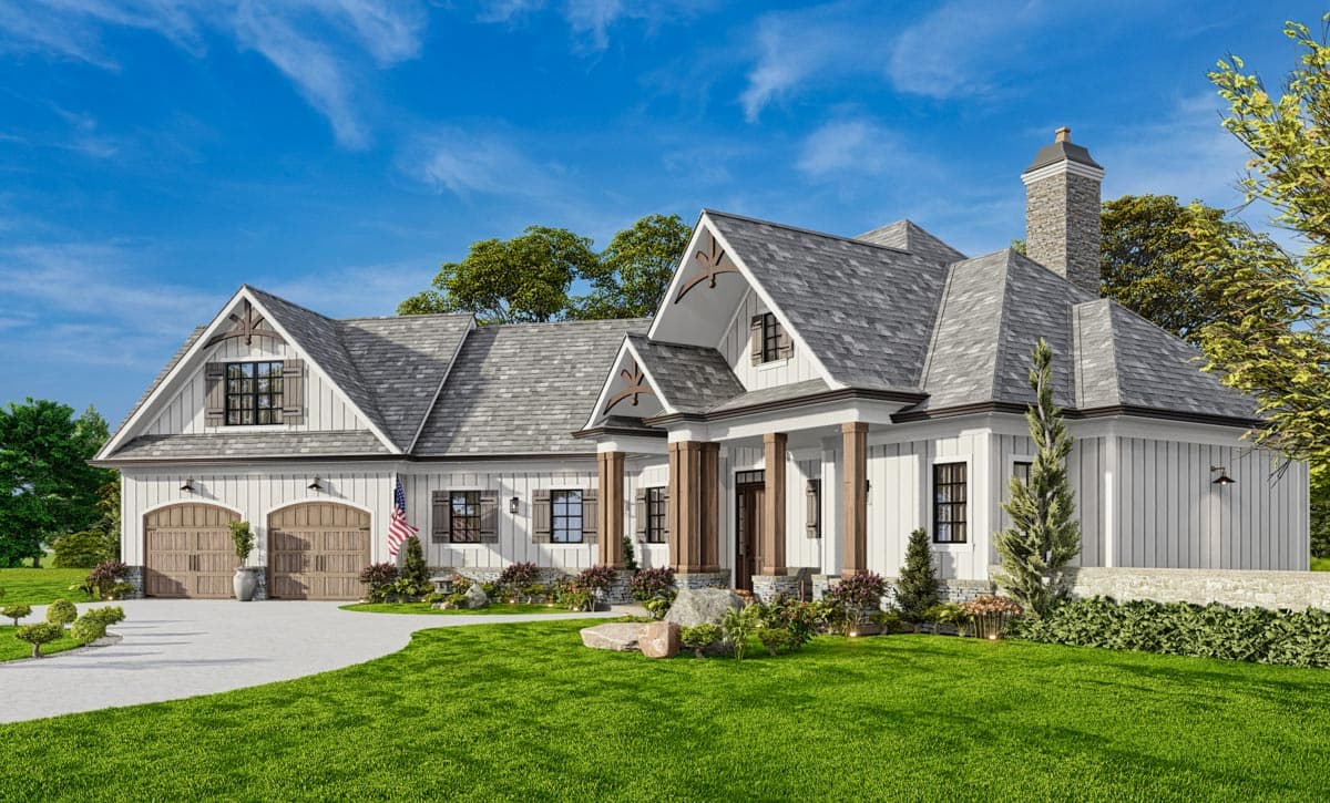 Plan 25700GE: New American Craftsman House Plan with Bonus Room above Garage - Image #7 - Craftsman, New American