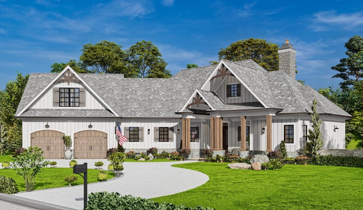 Plan 25700GE: New American Craftsman House Plan with Bonus Room above Garage - Image #8 - Craftsman, New American