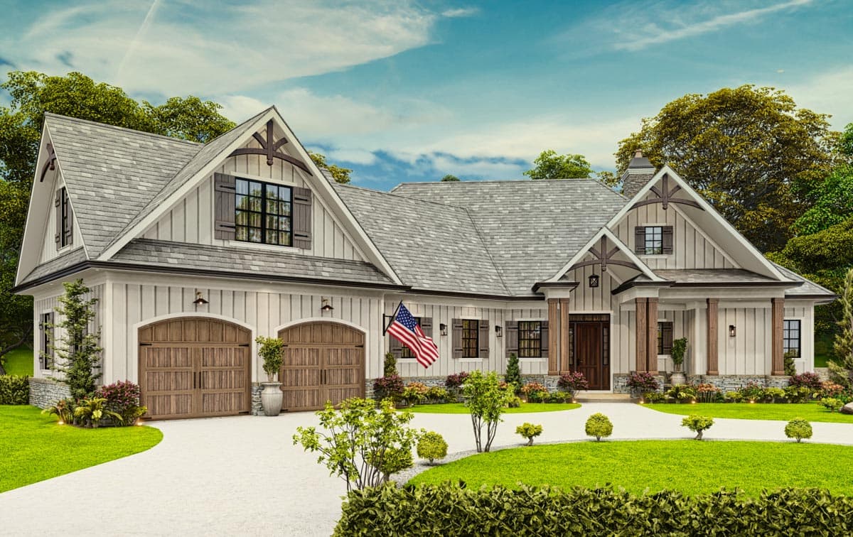 Plan 25700GE: New American Craftsman House Plan with Bonus Room above Garage - Image #9 - Craftsman, New American