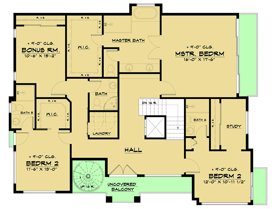 Plan 666087RAF: 3-Story Contemporary Home Plan with Expansive Rooftop Deck - Floor Plan - Third Floor - Contemporary, Modern, Northwest