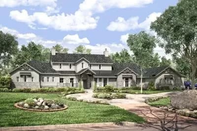Exclusive Hill Country Home Plan with Media and Game Rooms