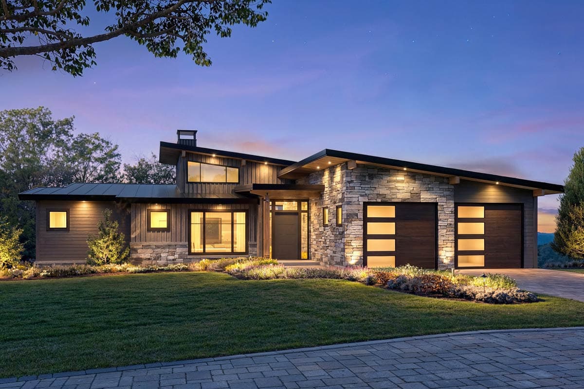 Plan image - 18883CK:3-Bed Contemporary House Plan Ideal for Sloped Lot