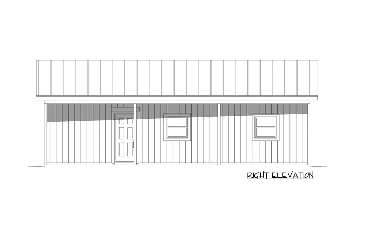 Plan 68658VR: Detached Drive-Through Garage Plan with Porch - Image #5