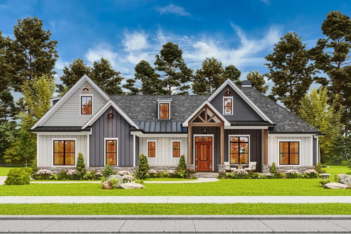 Plan 25702GE: Modern Farmhouse Plan with Optionally Finished 2nd Floor - 2389 Sq Ft - Image #6 - Country, Farmhouse, Modern Farmhouse, New American, Ranch, Southern, Traditional