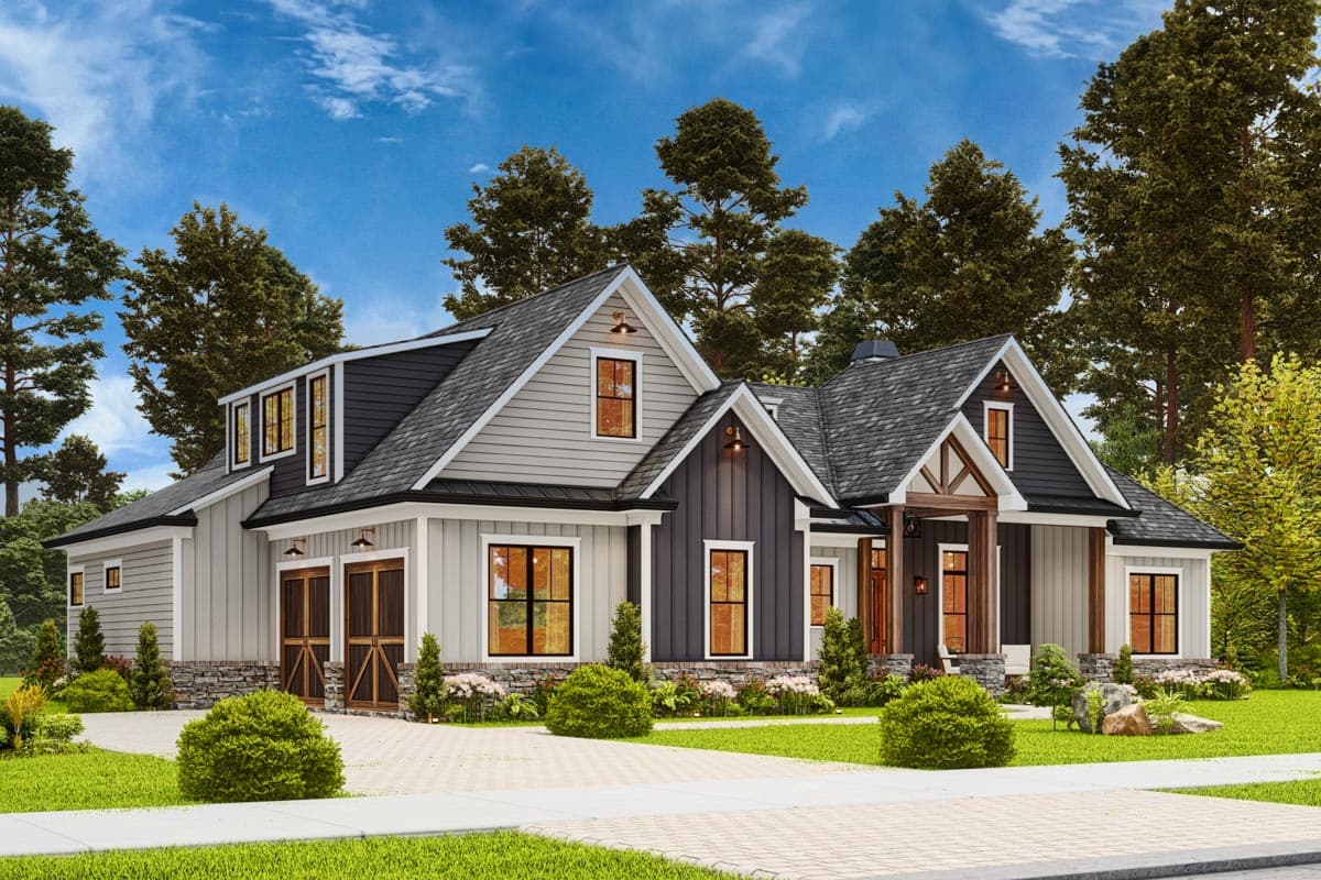 Plan 25702GE: Modern Farmhouse Plan with Optionally Finished 2nd Floor - 2389 Sq Ft - Image #7 - Country, Farmhouse, Modern Farmhouse, New American, Ranch, Southern, Traditional