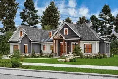 Modern Farmhouse Plan with Optionally Finished 2nd Floor - 2389 Sq Ft