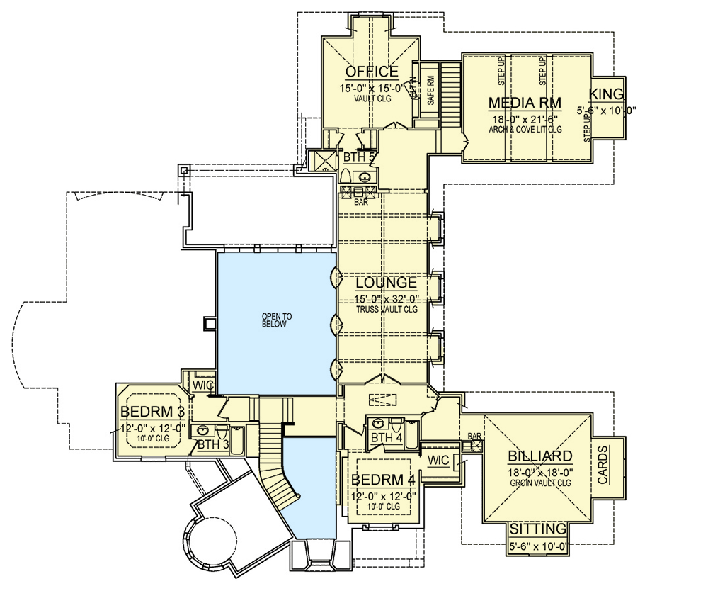Plan 36614TX: Luxury Chateau-Style House Plan with Main-Floor Master - Floor Plan - 2nd Floor - European, French Country