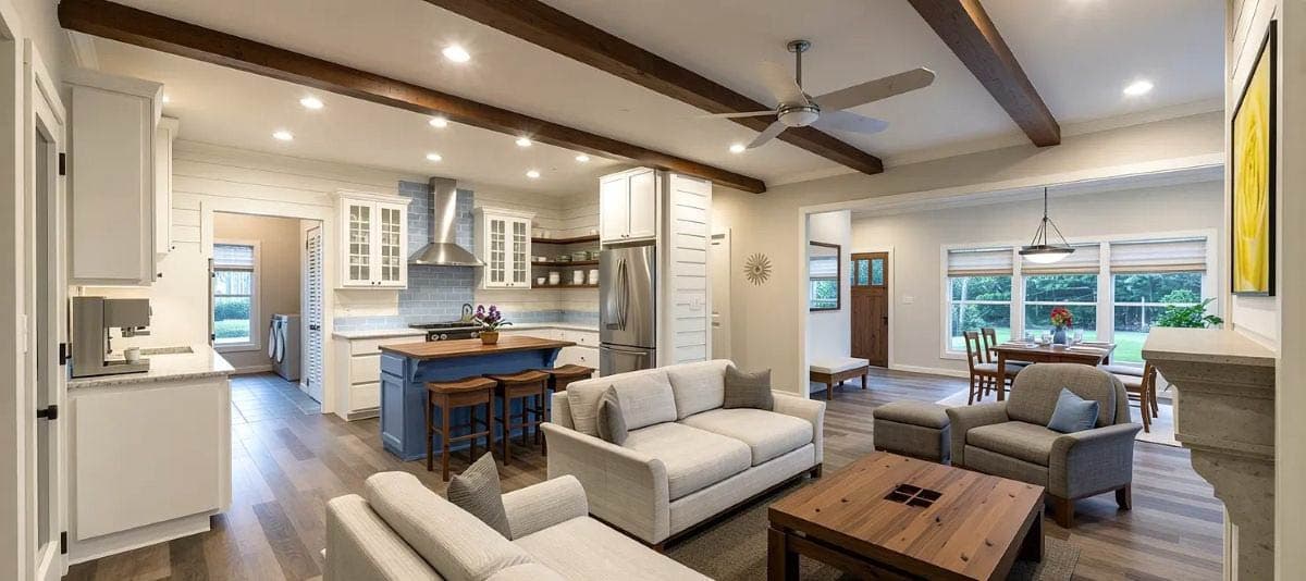 Plan 28939JJ: 3-Bed Budget-Friendly Farmhouse Ranch House Plan - 1662 Sq Ft - Image #4 - Barndominium, Cabin, Cottage, Country, Farmhouse, Hill Country, Ranch, Rustic, Traditional