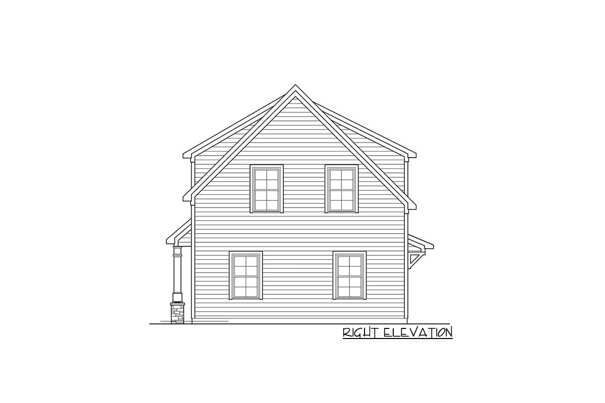 Plan 360065DK: Detached Garage Apartment with Parking for 3 Cars - Image #4 - Carriage, Colonial, Craftsman