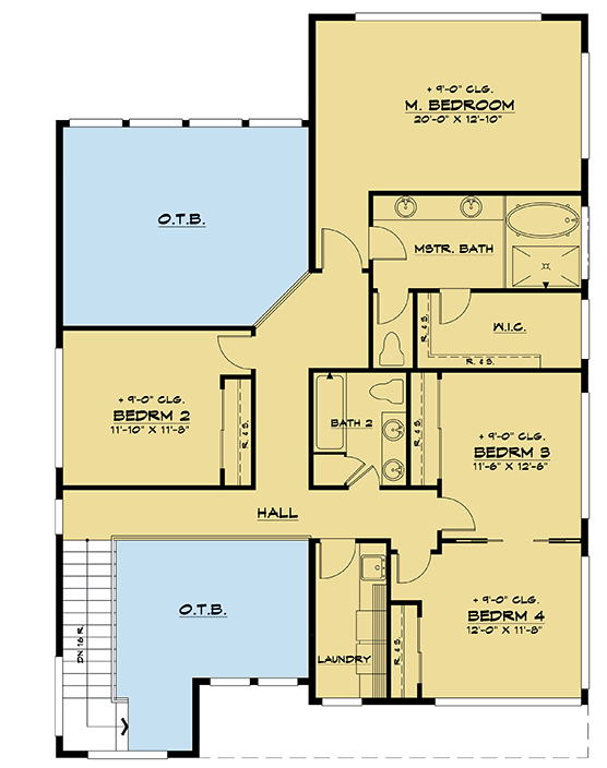 Plan 666090RAF: 4-Bed Contemporary House Plan with Lower-Level Apartment - Floor Plan - 2nd Floor - Contemporary, Modern, Northwest