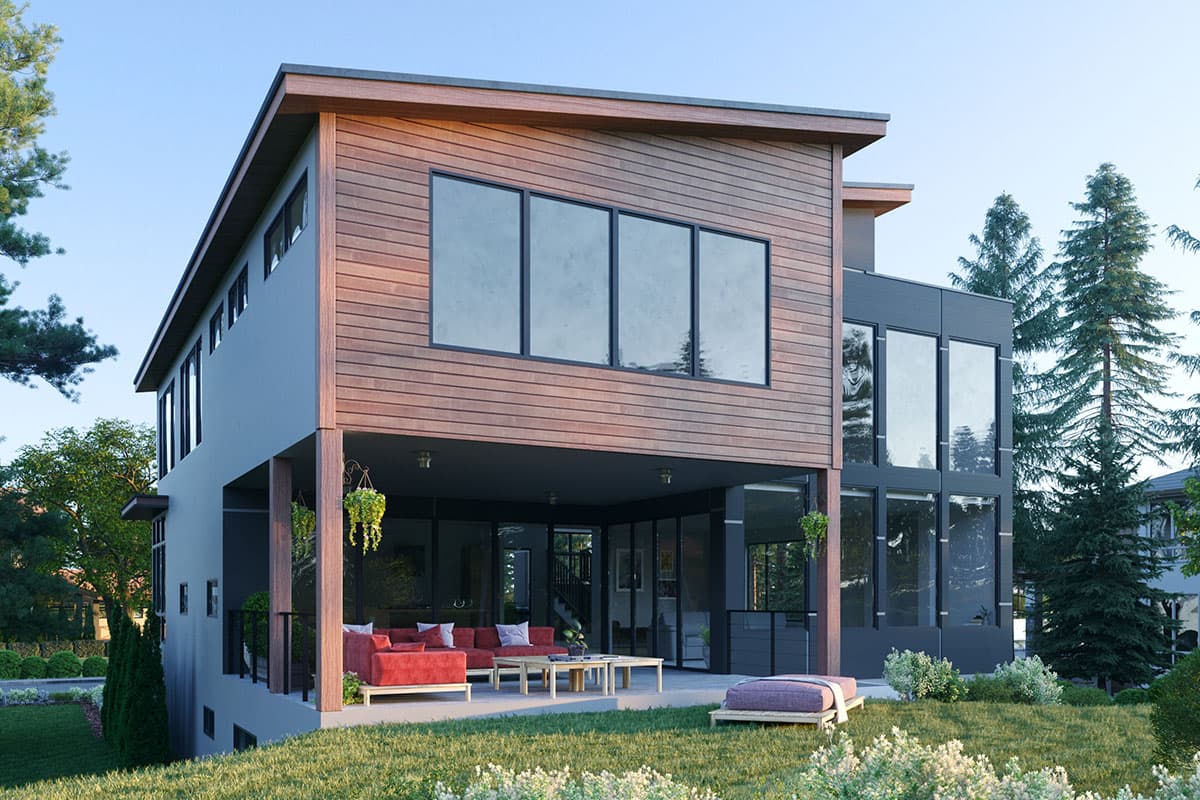 Plan 666090RAF: 4-Bed Contemporary House Plan with Lower-Level Apartment - Image #4 - Contemporary, Modern, Northwest