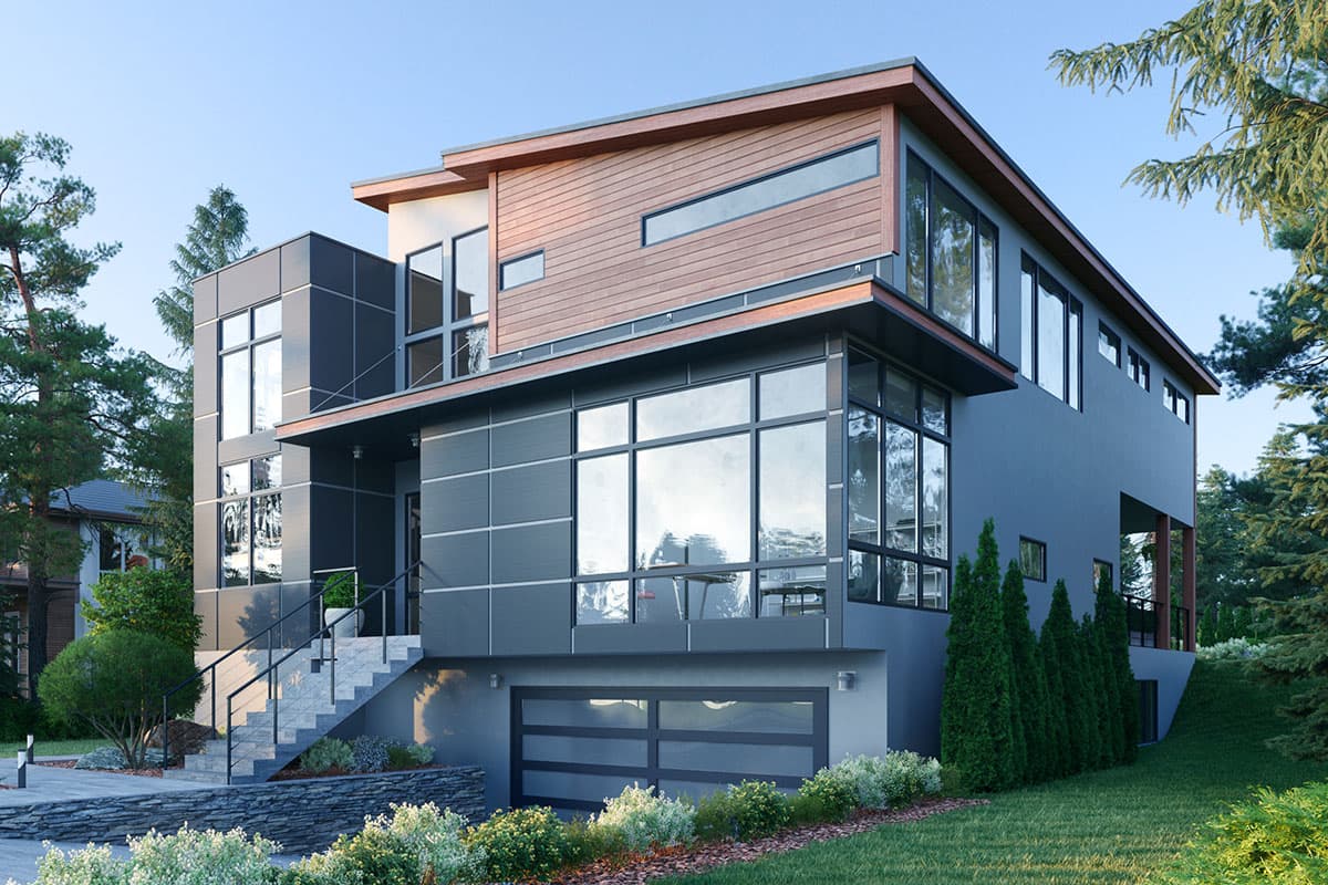 Plan 666090RAF: 4-Bed Contemporary House Plan with Lower-Level Apartment - Image #5 - Contemporary, Modern, Northwest