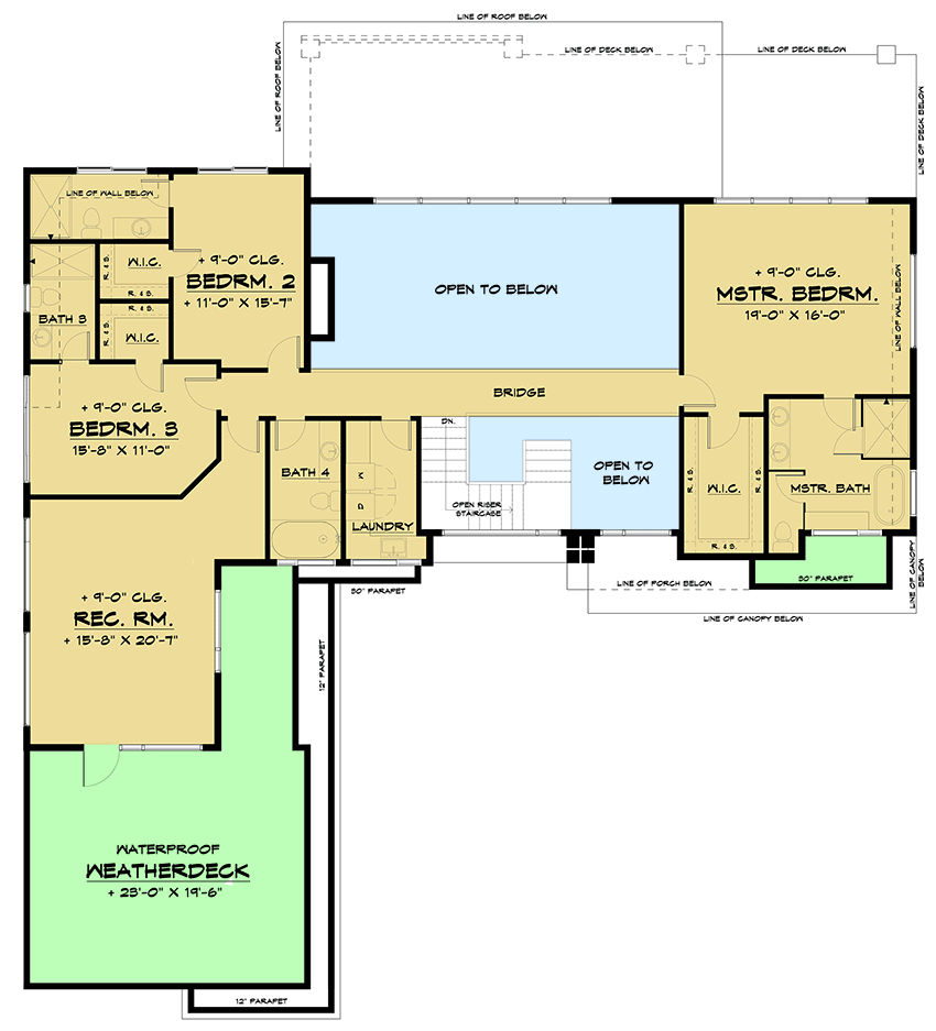 Plan 666091RAF: Two-Story Contemporary House Plan with Indoor-Outdoor Living Space - Floor Plan - 2nd Floor - Contemporary, Modern, Northwest, Prairie
