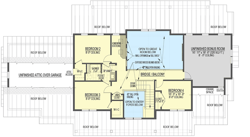 Plan 654010KNA: Exclusive Modern Farmhouse Plan with First-Floor Master - Floor Plan - 2nd Floor - Country, Farmhouse, Modern Farmhouse, New American