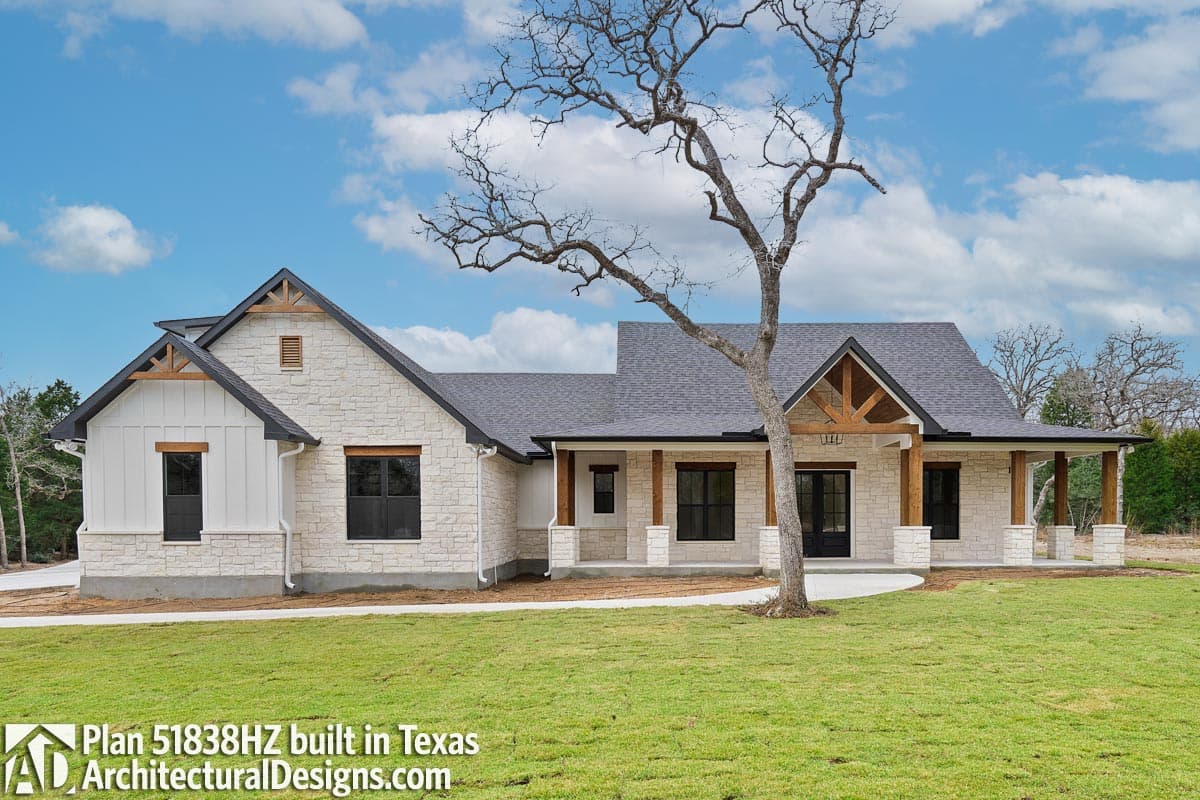 Plan 51838HZ: Split Bedroom Hill Country House Plan with Large Walk-in Pantry - 2454 Sq Ft - Image #13 - Hill Country, New American, Ranch, Rustic