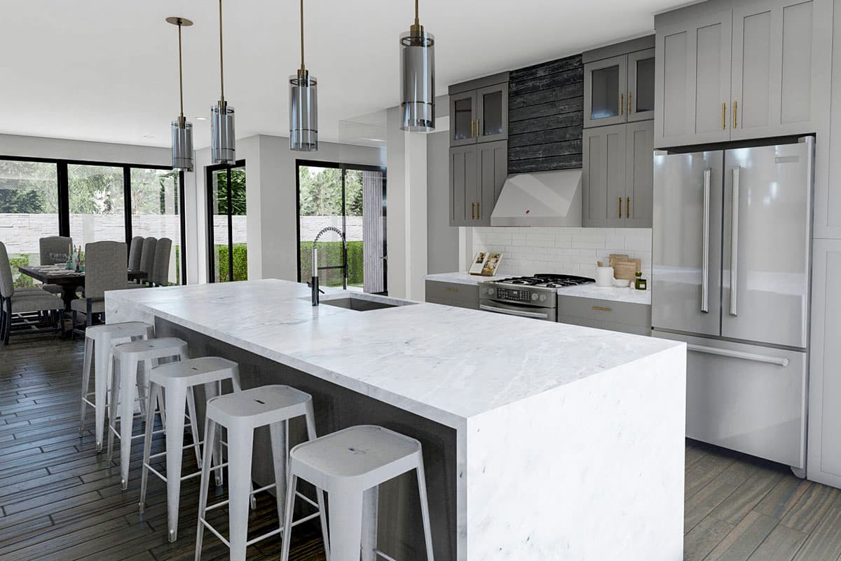 Plan 62874DJ: New American House Plan with Side Covered Patio and Deck Above - Image #9 - Mountain, New American