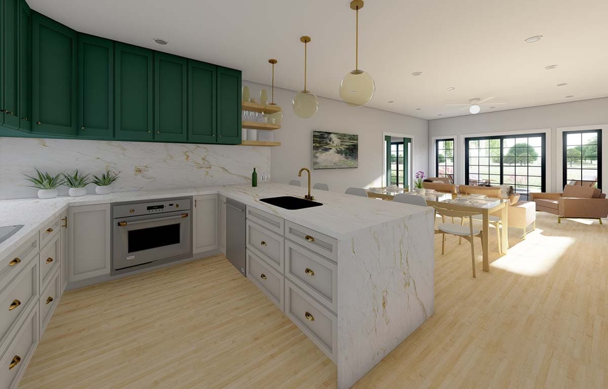 Plan 67760MG: 1-Bed Cottage with Pocket Doors Throughout - Image #9 - Cottage, Country, Vacation