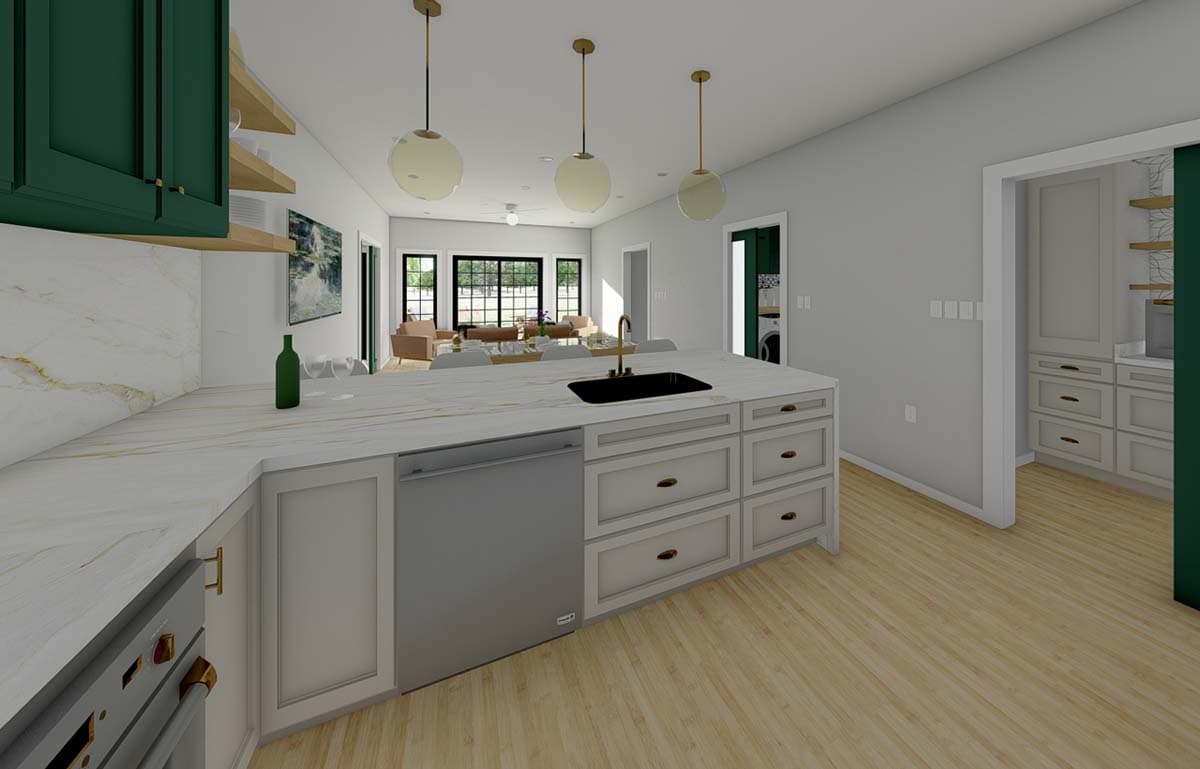 Plan 67760MG: 1-Bed Cottage with Pocket Doors Throughout - Image #10 - Cottage, Country, Vacation