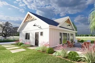1-Bed Cottage with Pocket Doors Throughout