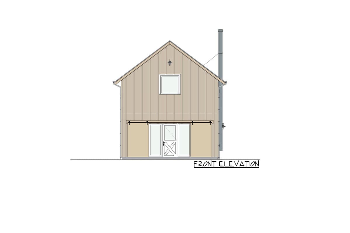 Plan 871003NST: 2-Bed Compact Barndominium House Plan - 1000 Sq Ft - Image #5 - Barndominium, Cottage, Country, Vacation