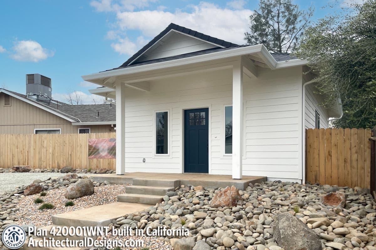 build gallery item - Tiny ADU House Plan 420001WNT Comes to Life in California!