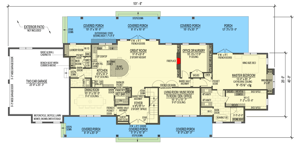 Plan 654011KNA: Modern Country Farmhouse with Formal Dining Room - Floor Plan - Main Level - Country, Farmhouse, Modern Farmhouse, New American