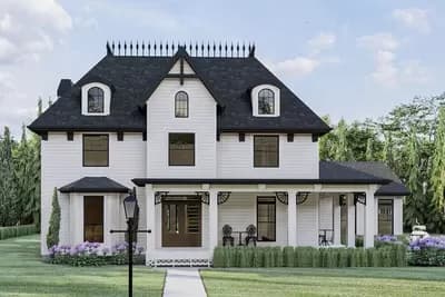 Victorian-inspired House Plan with Upstairs Bedrooms and Laundry