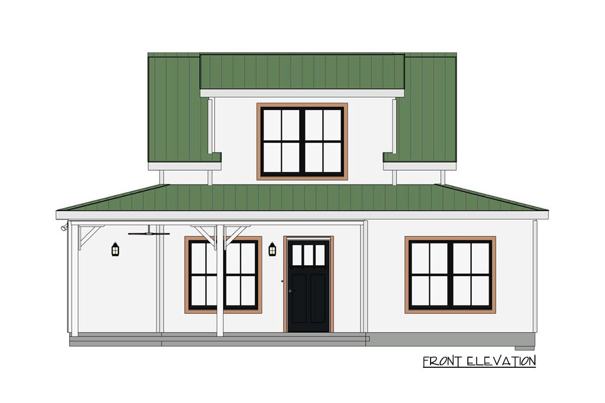 Plan 430800SNG: Quaint 2-Bed House Plan with Wrap-Around Porch - Image #4 - Cabin, Cottage, Country, Rustic, Southern