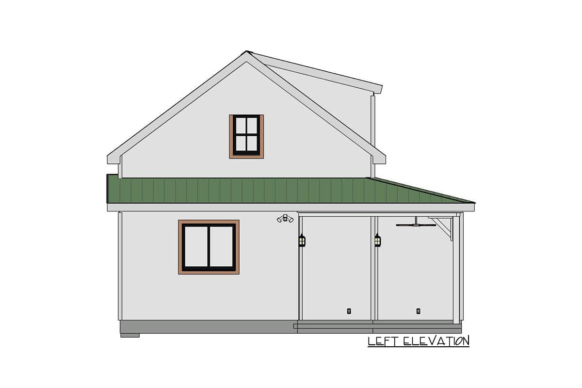 Plan 430800SNG: Quaint 2-Bed House Plan with Wrap-Around Porch - Image #5 - Cabin, Cottage, Country, Rustic, Southern