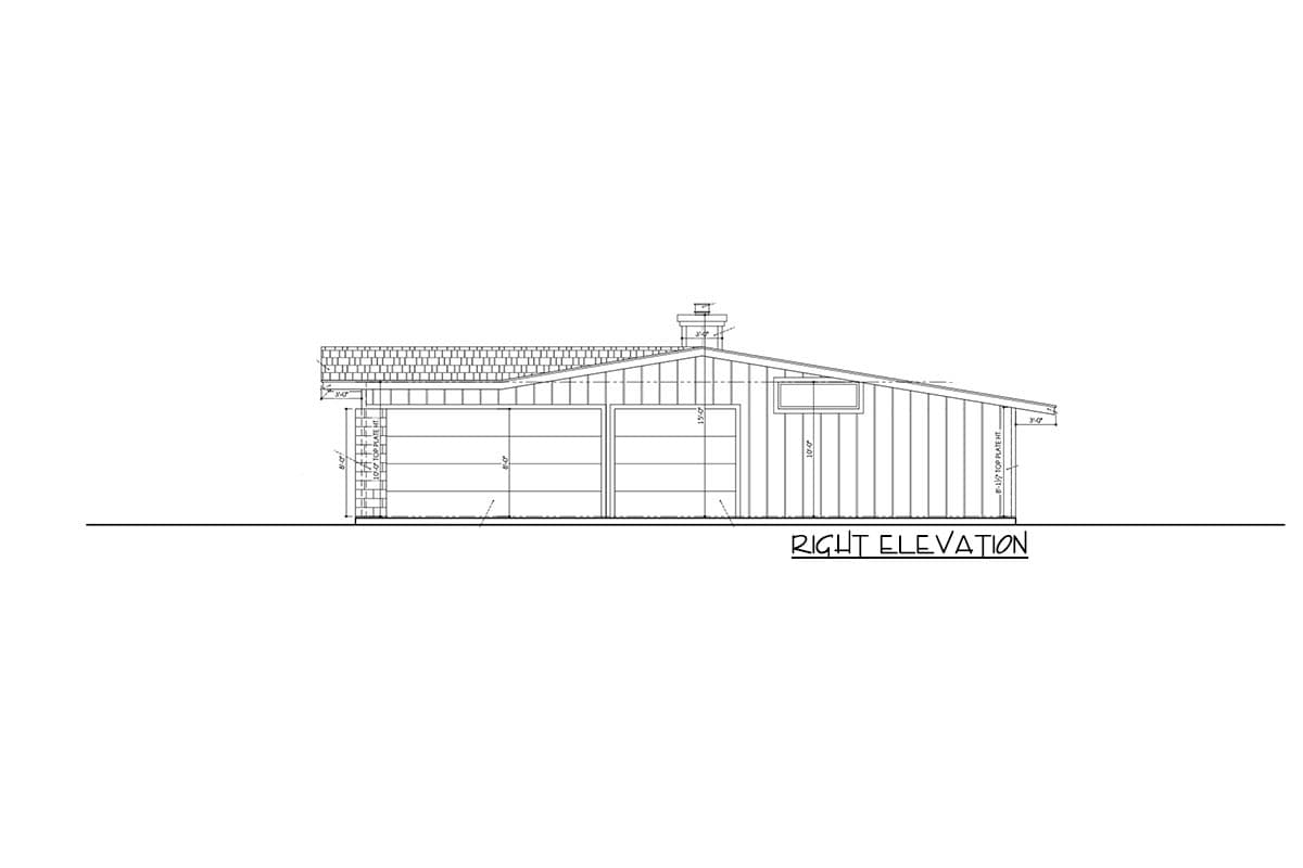 Plan 430063LY:  Mid-Century Modern Ranch Home Plan with Large Covered Patio - Image #5 - Mid Century Modern, Modern, Ranch, Traditional