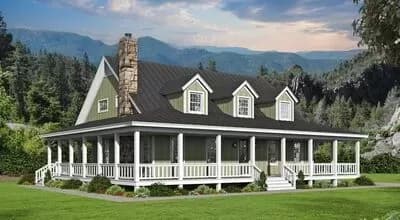 Country House Plan with Wraparound Porch and Three Bedroom Suites - 2662 Sq Ft