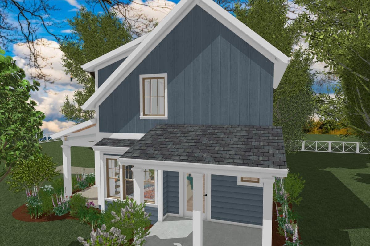 Plan 765027TWN: Divine 2-Bed Cottage Plan with Dreamy Front Porch