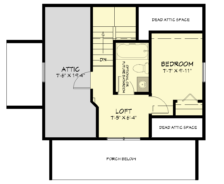 Plan 430804SNG: Exclusive Small Home Plan with Two Bedrooms - Floor Plan - 2nd Floor - Cottage, Country, Vacation