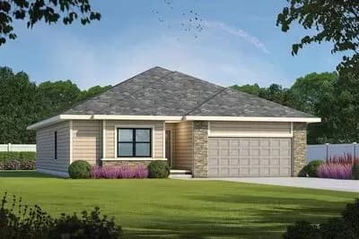 3-Bedroom Ranch Home Plan with Hip and Valley Roof - 1603 Sq Ft