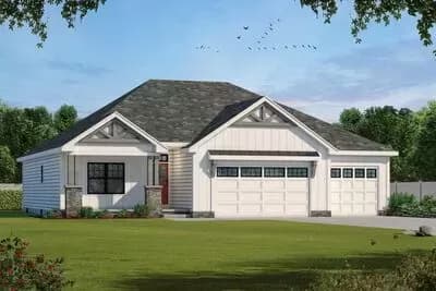 New American House Plan with Two Owner Suites