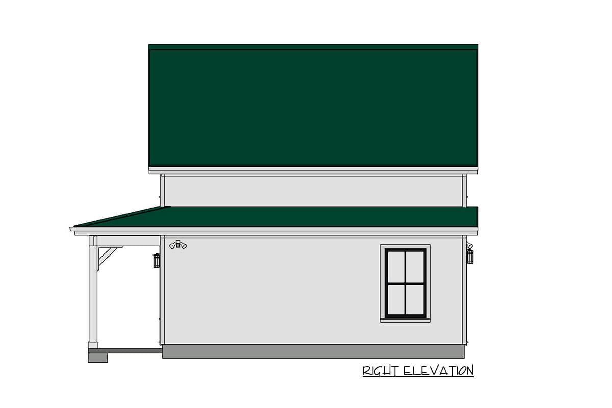 Plan 430806SNG: Tiny Two Bed Cottage with Cozy Front Porch - Image #9 - Cabin, Cottage, Country, Vacation