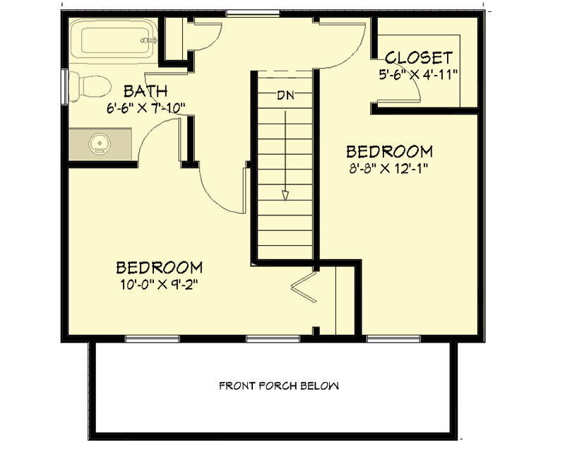 Plan 430807SNG: Exclusive Tiny Home Plan with Grill Porch - Floor Plan - 2nd Floor - Cottage, Country, Southern, Vacation